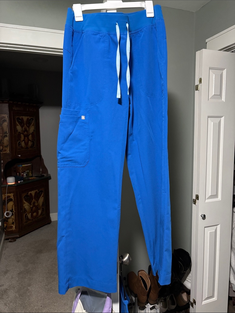 Figs wide leg scrub pants, royal blue